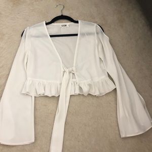 White cropped blouse